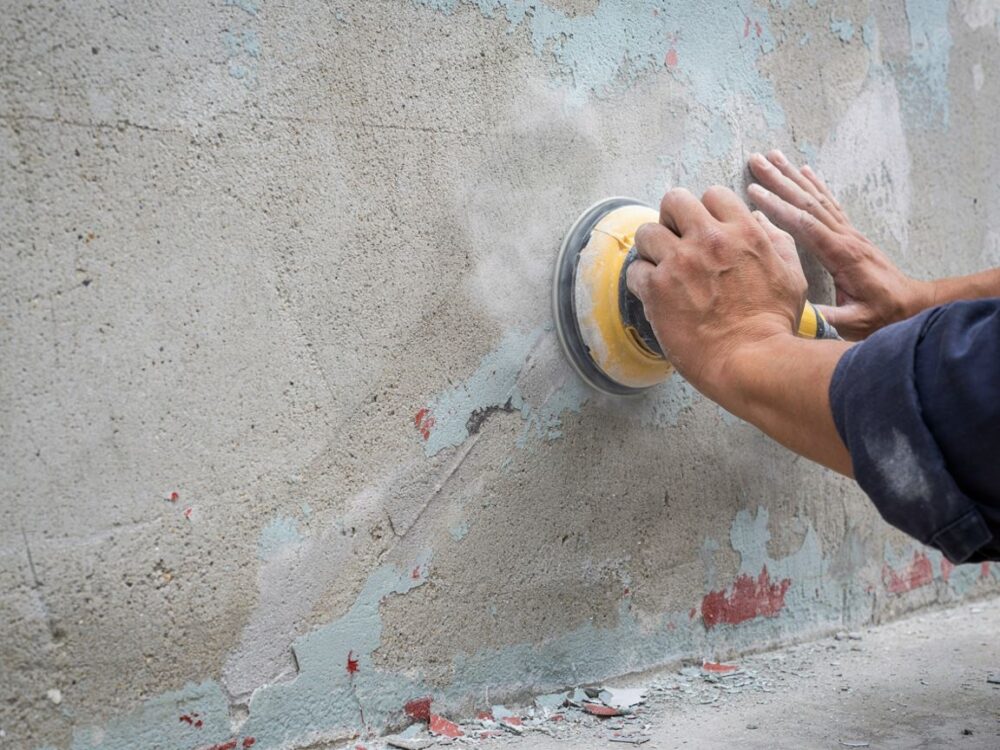 skrobanie farby z betonu